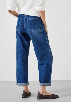 hush Jeans|Button Fly Boyfriend Jean Mid Blue Authentic