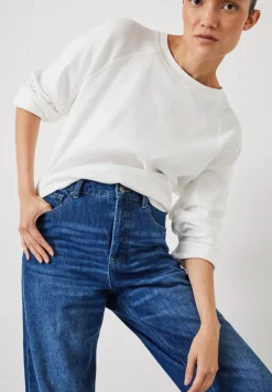 hush Jeans|Button Fly Boyfriend Jean Mid Blue Authentic