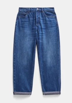 hush Jeans|Button Fly Boyfriend Jean Mid Blue Authentic