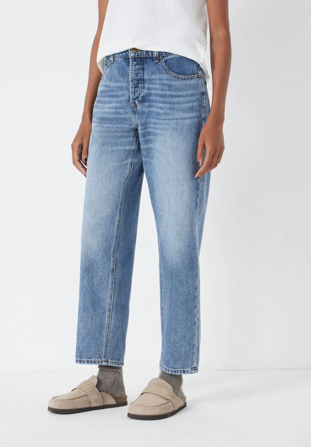 hush Jeans|Button Fly Boyfriend Jean Light Blue Authentic