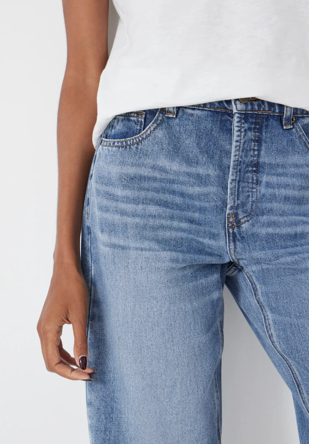 hush Jeans|Button Fly Boyfriend Jean Light Blue Authentic