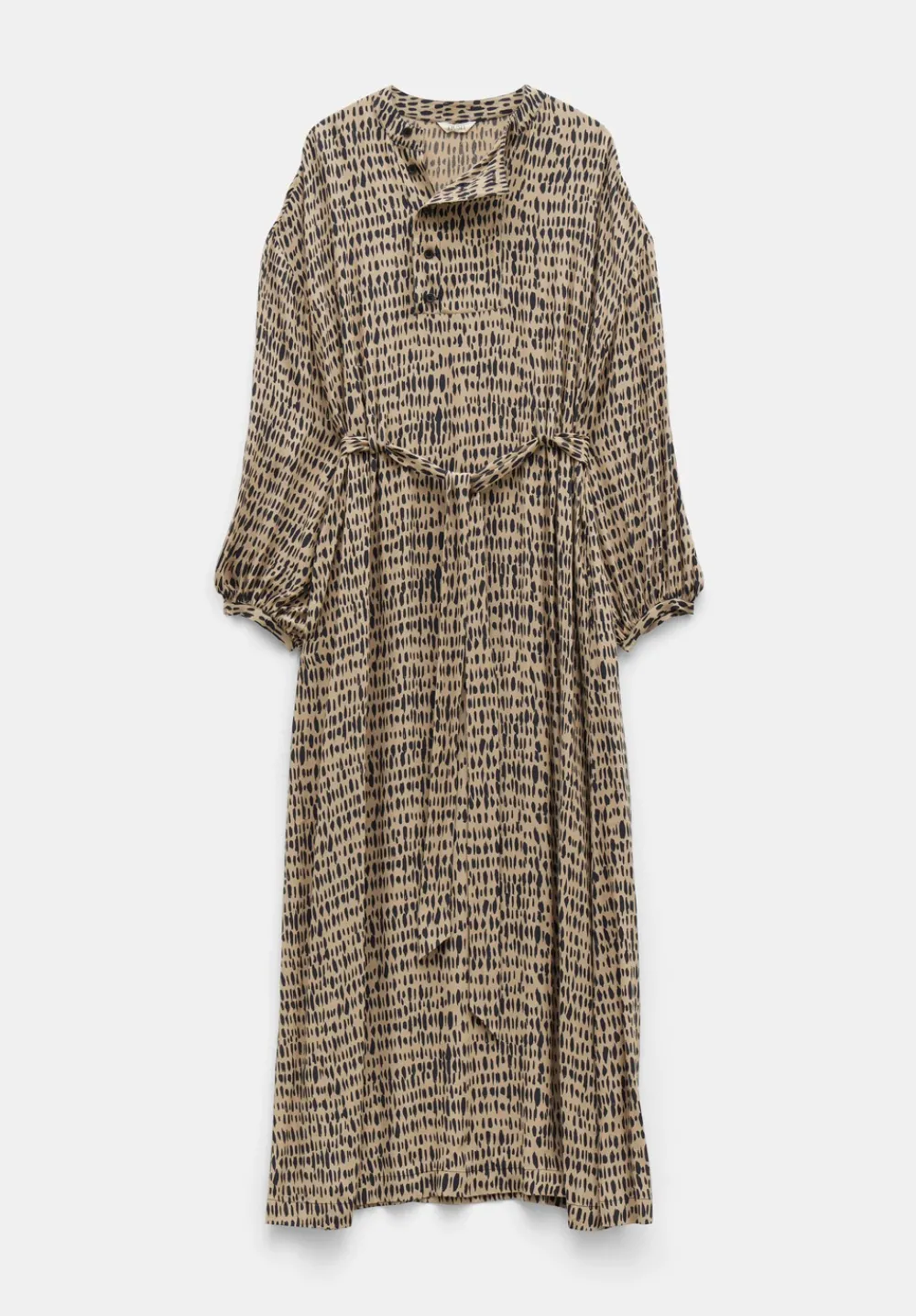 hush Dresses|Camila Relaxed Print Midi Dress Contrast Mark Neutral