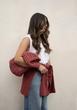 hush Bags|Capri Crochet Tote Red Multi