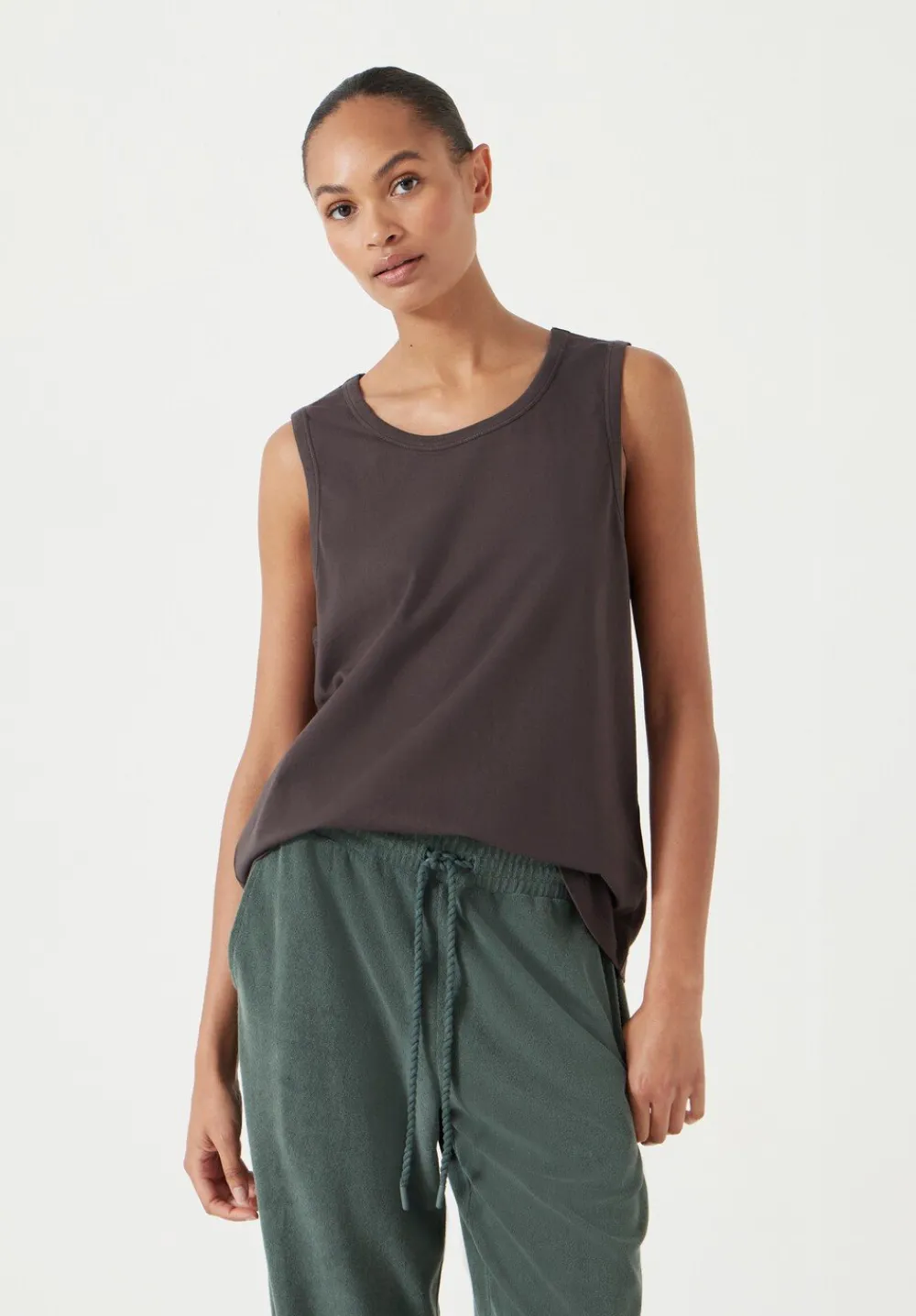 hush Tops & T-Shirts|Carla Relaxed Tank Top Chocolate brown