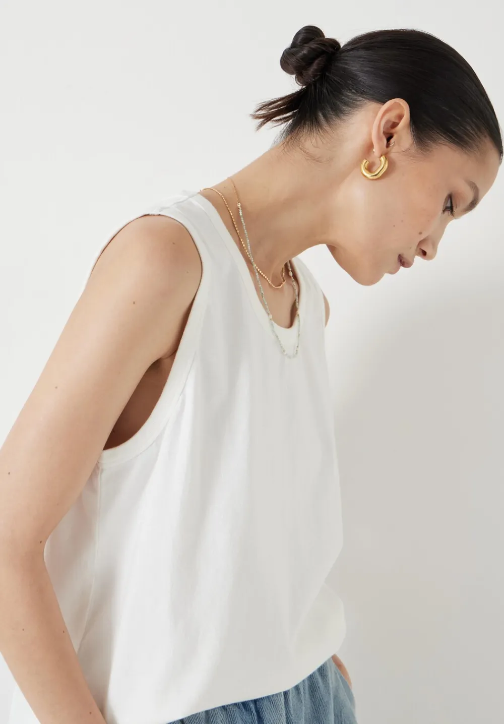hush Tops & T-Shirts|Carla Relaxed Tank Top White