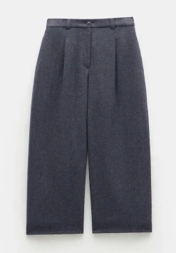 hush Trousers|Carys Tailored Cropped Trousers Charcoal Marl