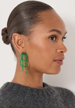 hush Jewellery|Cascading Beaded Earrings Bright Green