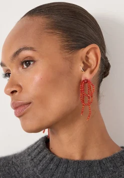 hush Jewellery|Cascading Beaded Earrings Ruby Red