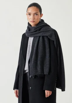 hush Scarves|Cashmere Scarf Charcoal Grey Marl