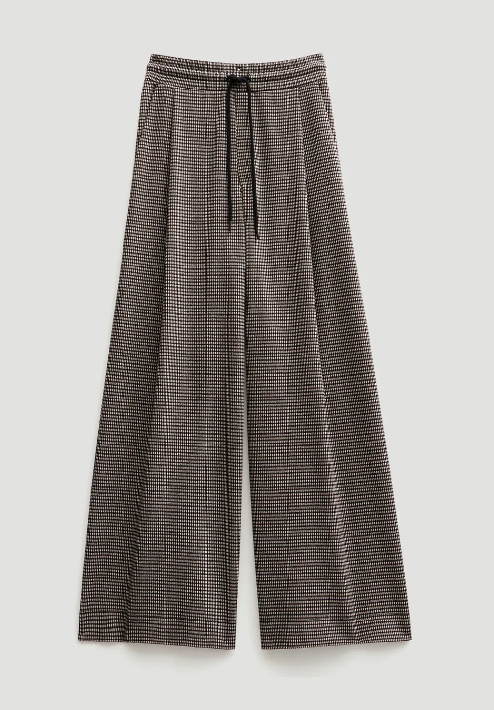 hush Joggers & Leggings|Trousers|Check Wide Leg Jersey Trousers Brown Check