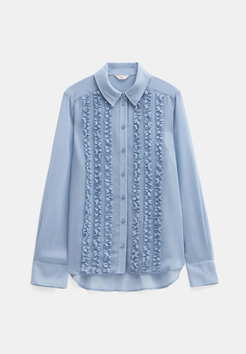 hush Shirts & Blouses|Chiffon Ruffle Blouse Light Blue