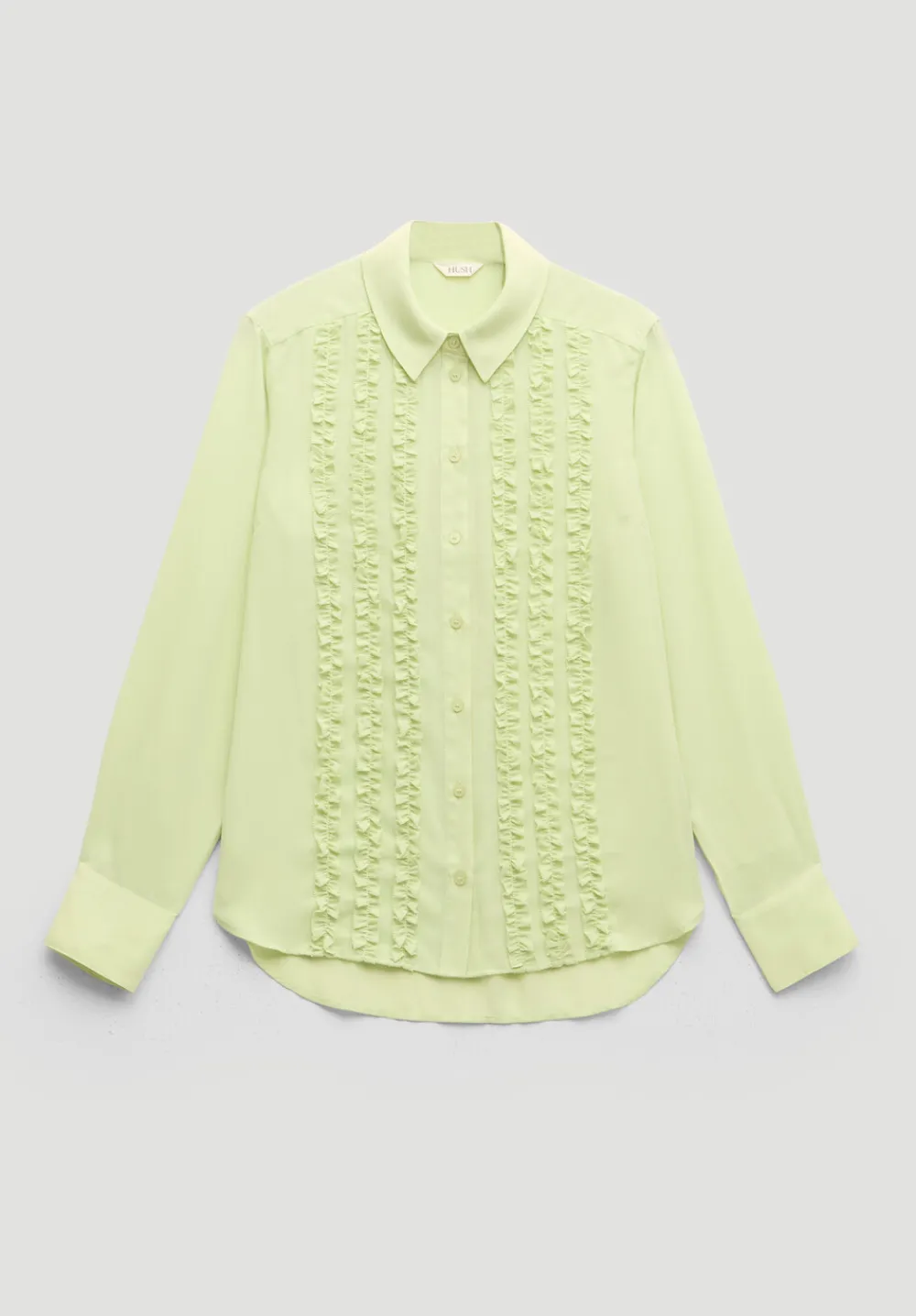 hush Shirts & Blouses|Chiffon Ruffle Blouse Pale Green