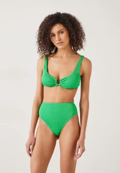 hush Swimwear & Beachwear|Chloe Rib Bikini Top Green