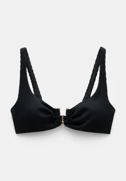 hush Swimwear & Beachwear|Chloe Rib Bikini Top Black