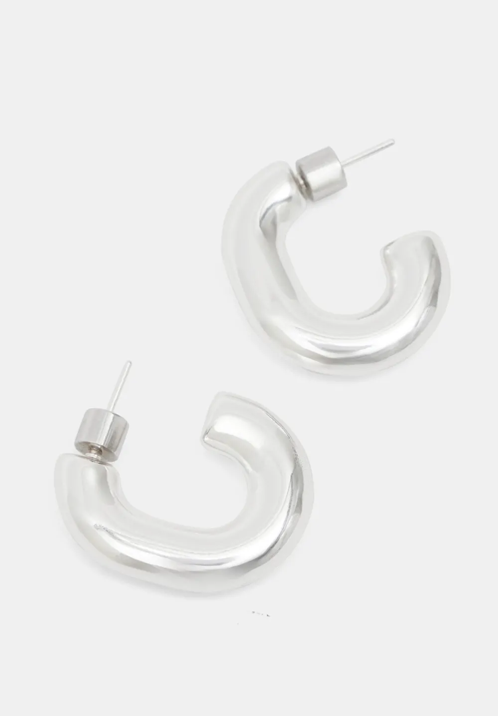 hush Jewellery|Chubby Hoop Earrings Silver