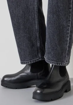 hush Boots|Chunky Leather Chelsea Boots Black