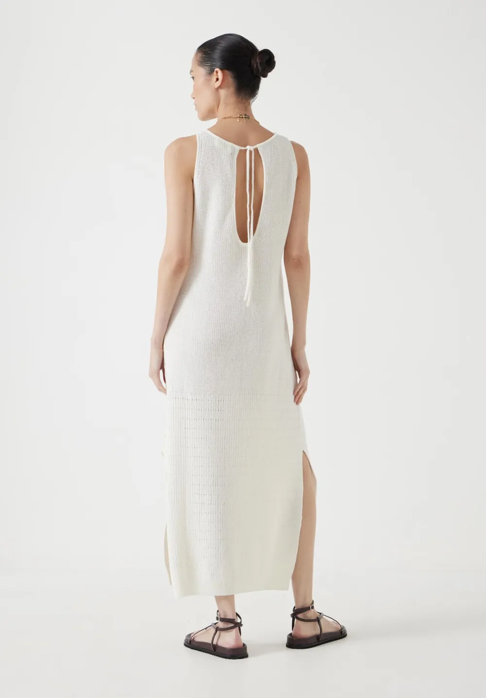 hush Dresses|Clara Knitted Dress Soft White