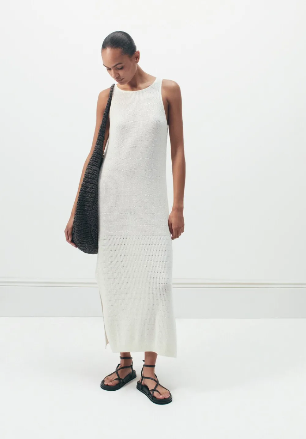 hush Dresses|Clara Knitted Dress Soft White
