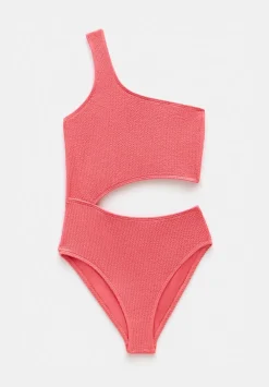 hush Swimwear & Beachwear|Clare Cut-Out Crinkle swimsuit Coral Pink