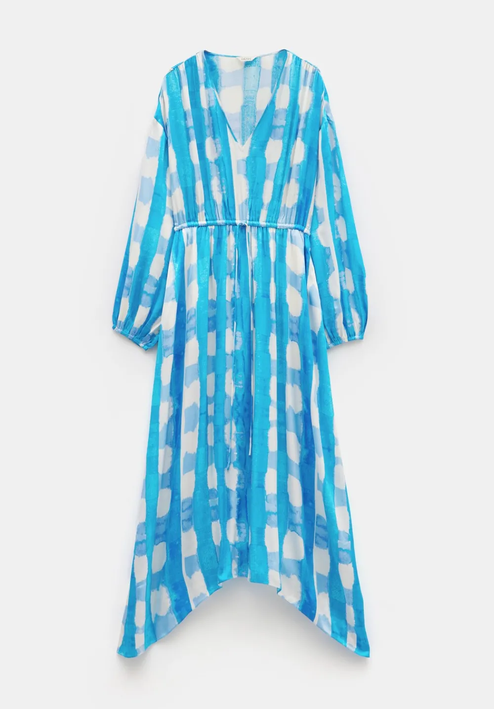 hush Dresses|Clarette Watercolour Check Maxi Dress Watercolour Gingham Blue