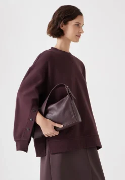 hush Bags|Cleo Minimal Leather Crossbody Bag Burgundy Red