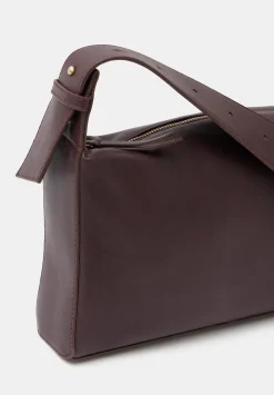 hush Bags|Cleo Minimal Leather Crossbody Bag Burgundy Red