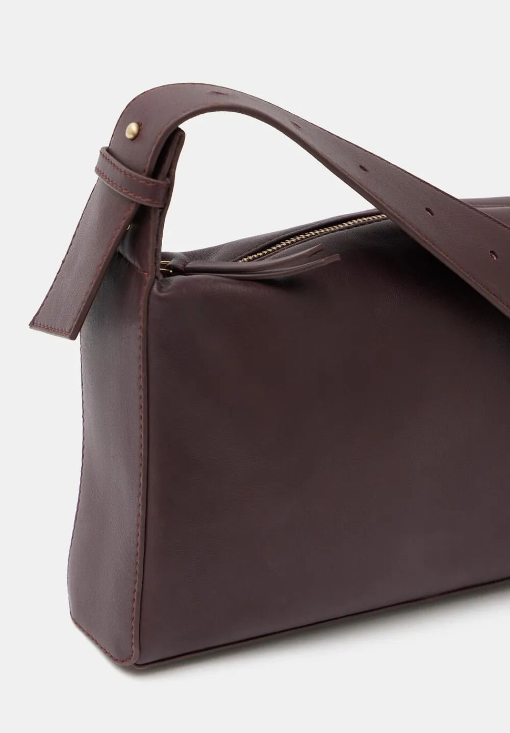 hush Bags|Cleo Minimal Leather Crossbody Bag Burgundy Red