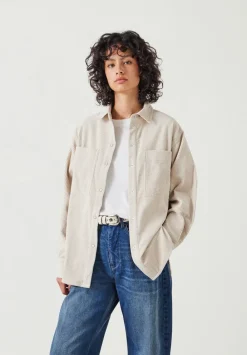 hush Shirts & Blouses|Cleo Oversized Cord Shirt Moonshine White