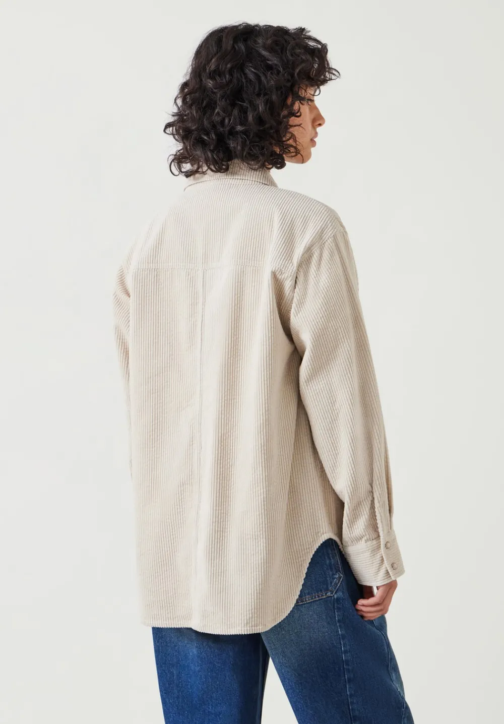 hush Shirts & Blouses|Cleo Oversized Cord Shirt Moonshine White