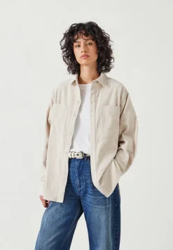 hush Shirts & Blouses|Cleo Oversized Cord Shirt Moonshine White