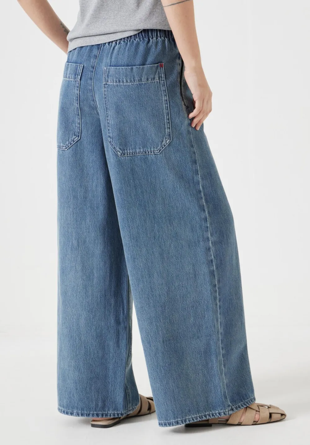 hush Jeans|Clio Wide Leg Jeans Green Blue denim