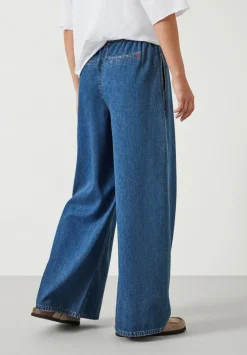hush Jeans|Clio Wide Leg Tie Waist Jeans Mid Authentic Blue