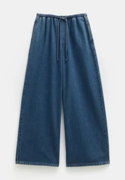 hush Jeans|Clio Wide Leg Tie Waist Jeans Mid Authentic Blue