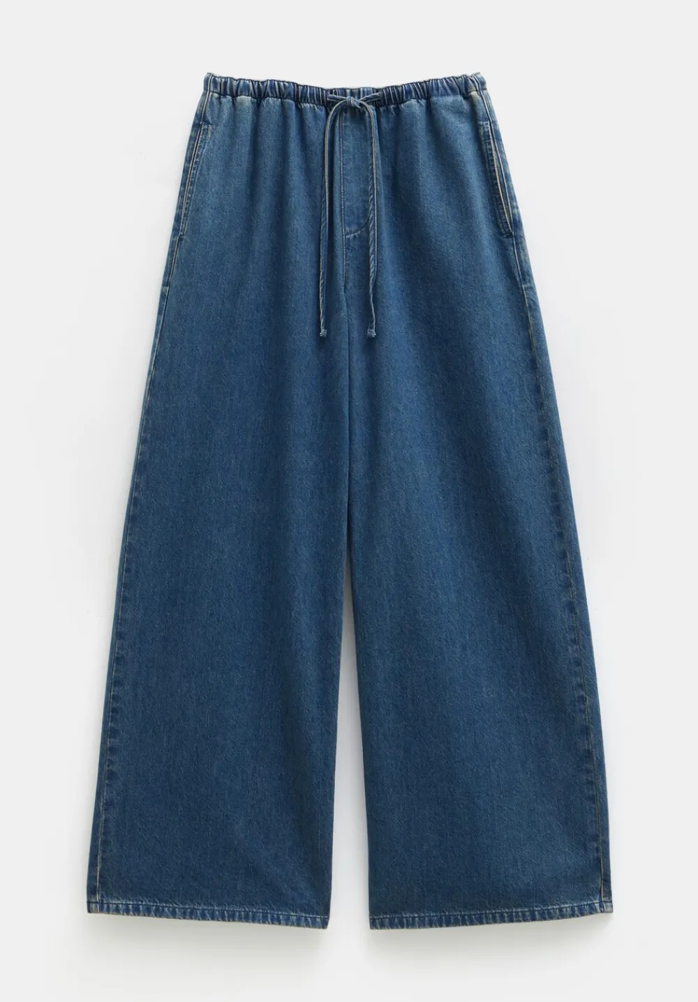 hush Jeans|Clio Wide Leg Tie Waist Jeans Mid Authentic Blue
