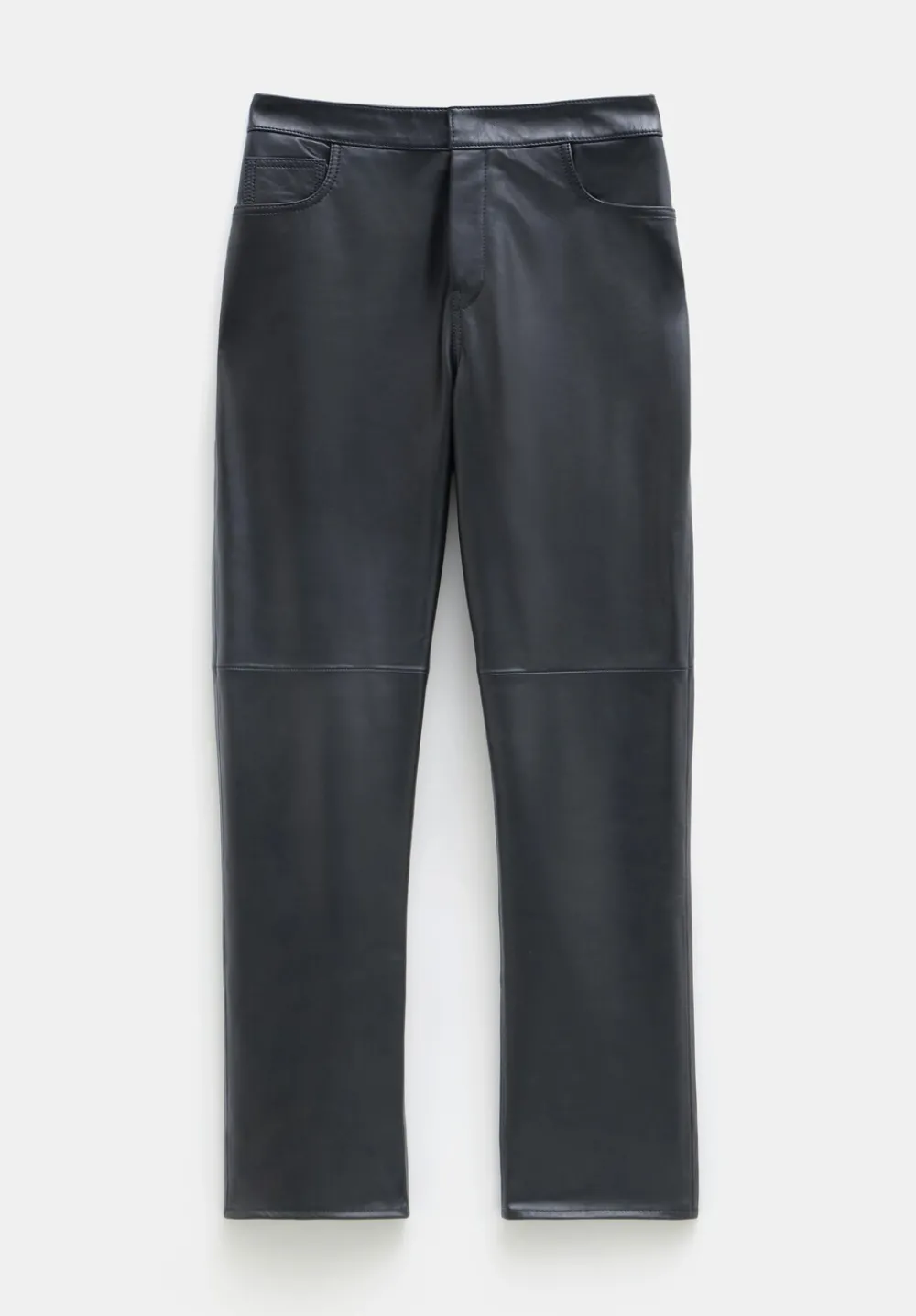 hush Trousers|Colette Leather Straight Leg Trouser Black