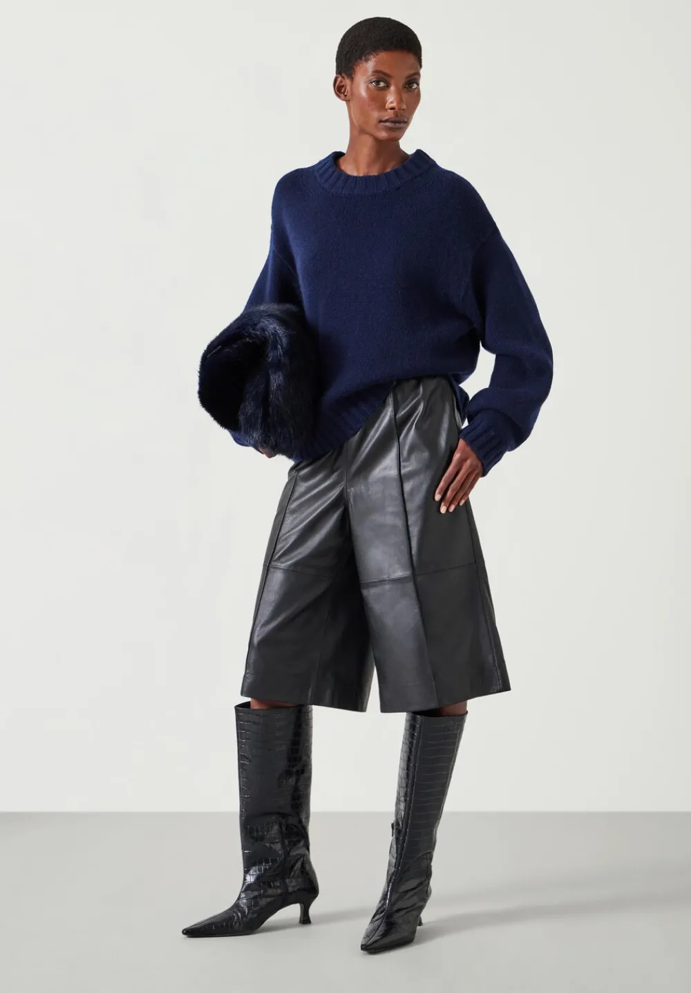 hush Jumpers & Cardigans|Cora Chunky Cashmere Crew Jumper Midnight Navy