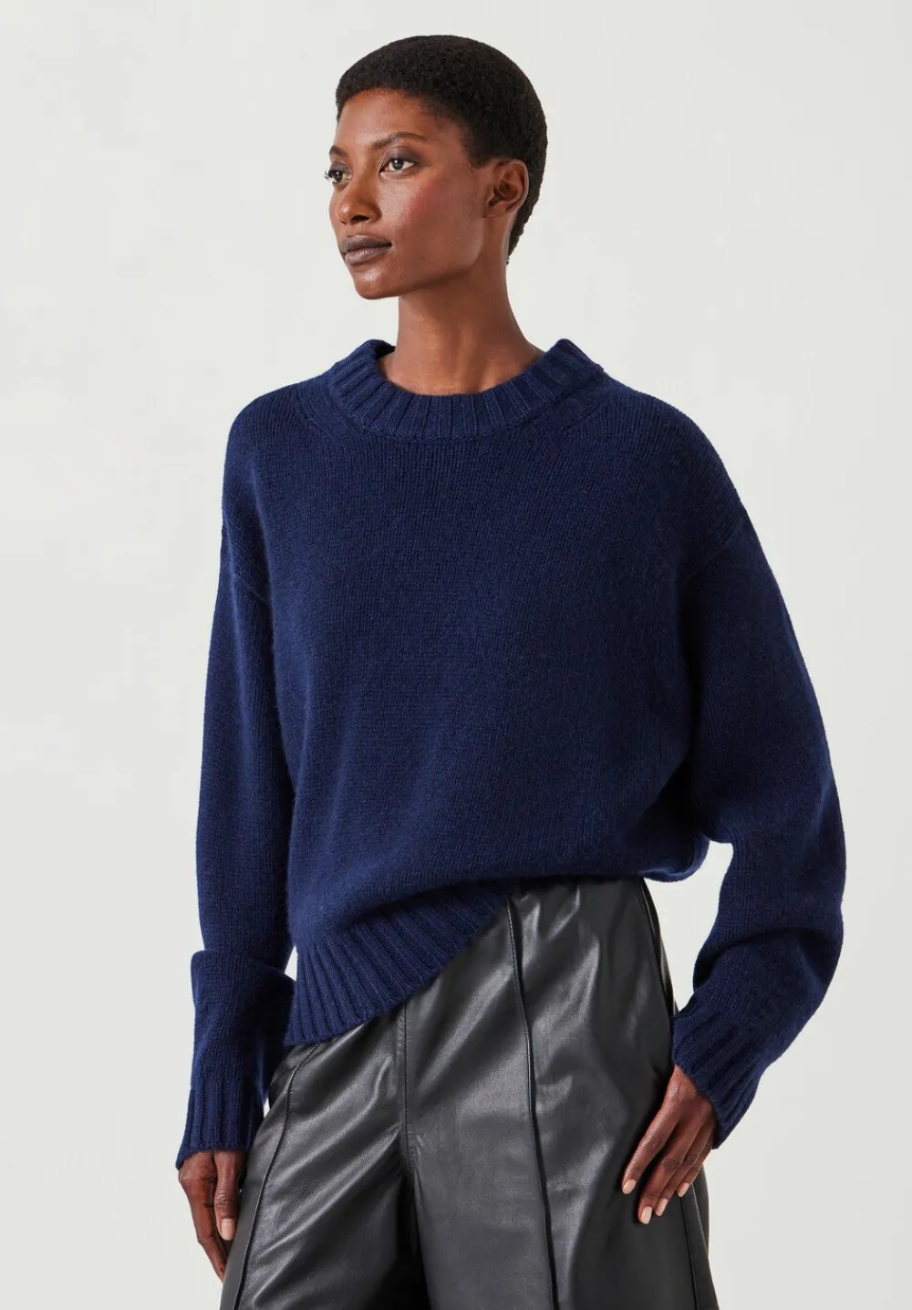 hush Jumpers & Cardigans|Cora Chunky Cashmere Crew Jumper Midnight Navy