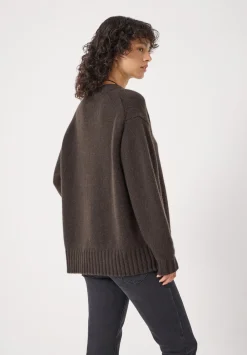 hush Jumpers & Cardigans|Cora Longline Chunky Cashmere Jumper Dark Brown