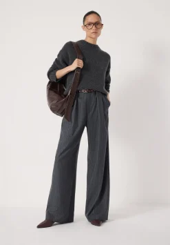 hush Jumpers & Cardigans|Cora Relaxed Chunky Cashmere Crew Jumper Charcoal Marl