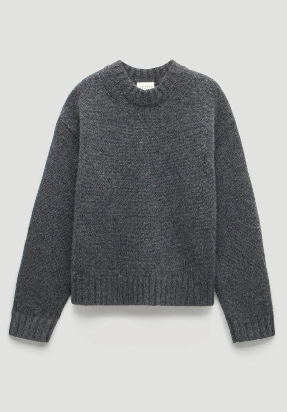 hush Jumpers & Cardigans|Cora Relaxed Chunky Cashmere Crew Jumper Charcoal Marl