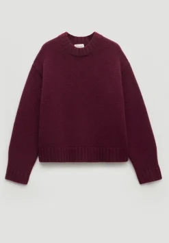 hush Jumpers & Cardigans|Cora Relaxed Chunky Cashmere Crew Jumper Burgundy Purple