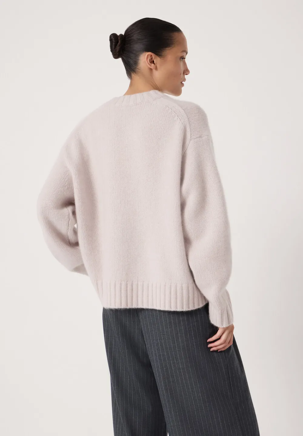 hush Jumpers & Cardigans|Cora Relaxed Chunky Cashmere Crew Jumper Milk White