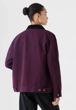 hush Jackets & Coats|Cord Collar Barn Jacket Wine Red