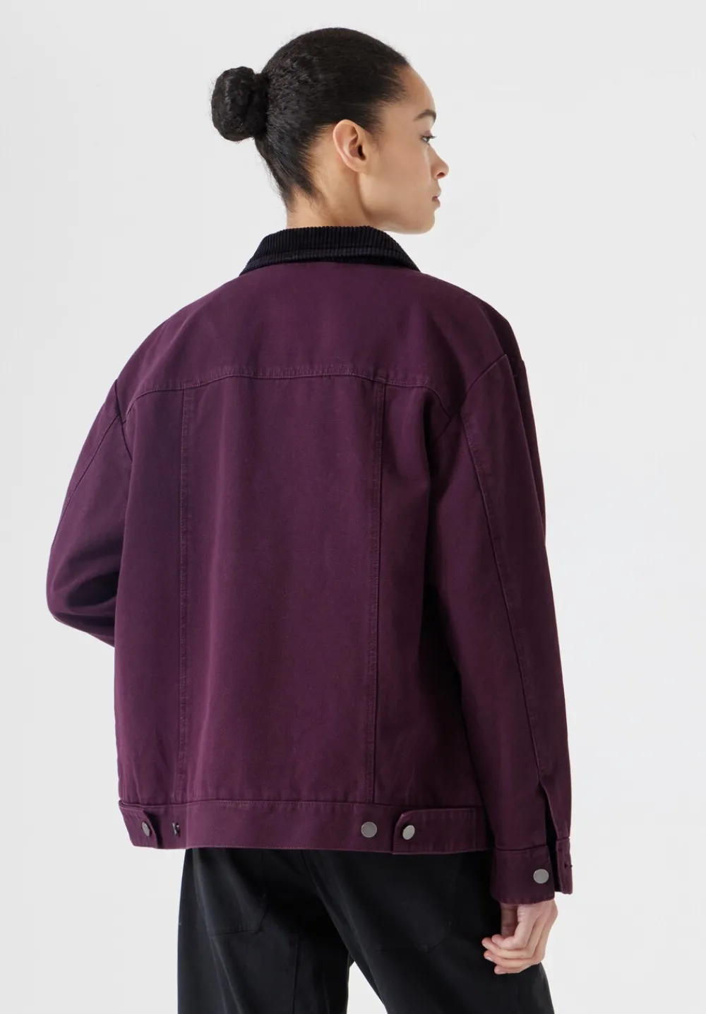hush Jackets & Coats|Cord Collar Barn Jacket Wine Red