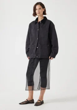 hush Jackets & Coats|Cord Collar Barn Jacket Washed Black