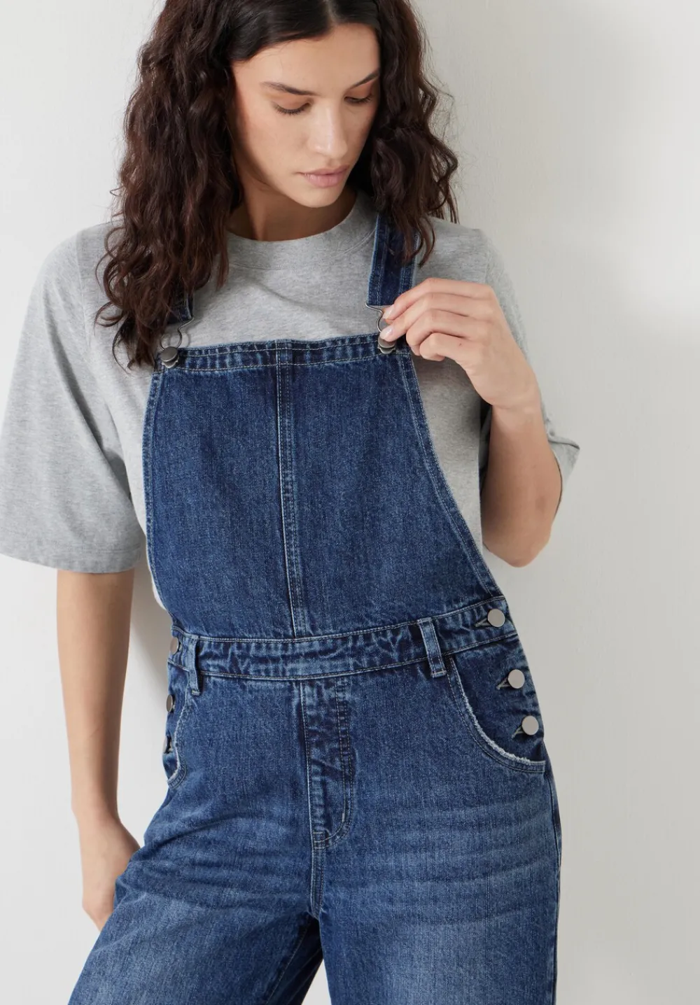 hush Jumpsuits|Dresses|Cordelia Barrel Leg Dungarees Mid Authentic Blue