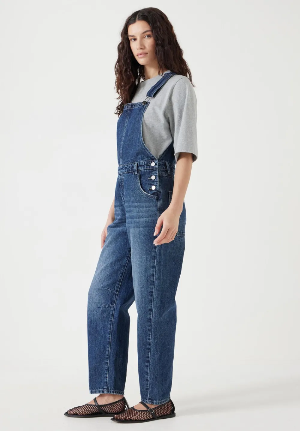 hush Jumpsuits|Dresses|Cordelia Barrel Leg Dungarees Mid Authentic Blue