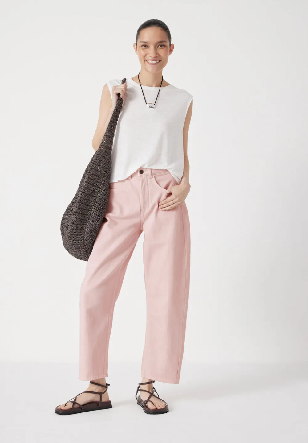 hush Jeans|Trousers|Cordelia Barrel Leg Jeans Light Pink