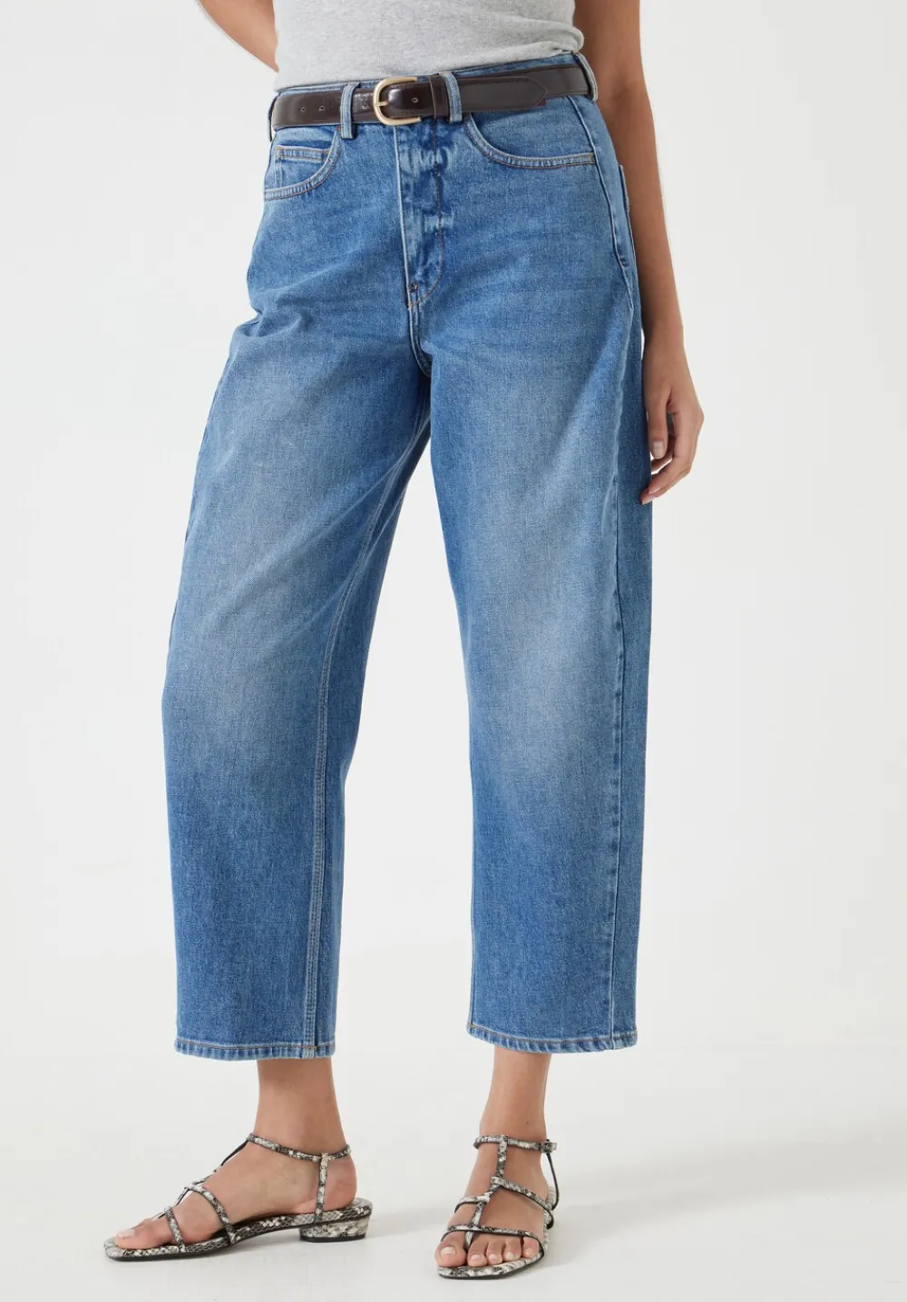 hush Jeans|Trousers|Cordelia Barrel Leg Jeans Mid Blue