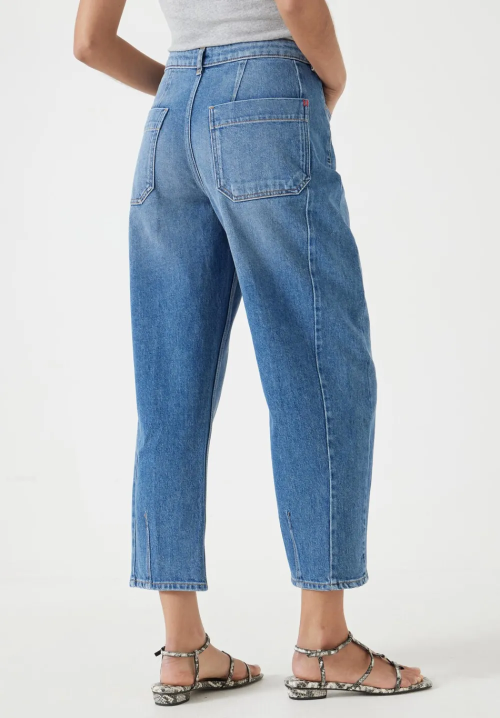 hush Jeans|Trousers|Cordelia Barrel Leg Jeans Mid Blue
